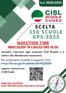 SCELTA 150 SCUOLE – GPS 2023